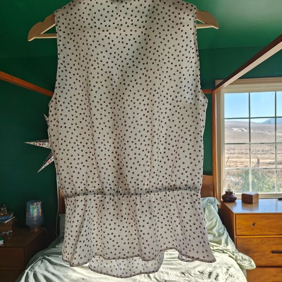 Banana Republic Polka Dot Ruffle Peplum Sleeveless Blouse – Size S - Picture 4 of 4